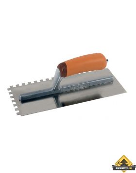 Lijmspaan SUPER PROF 280x120 mm RVS. 10x10 mm met SUPERSOFT-handgreep