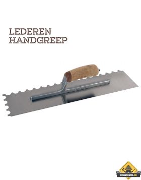 Lijmspaan SUPER PROF PURE 480x120 mm RVS, halfrond 20x10 mm Leer