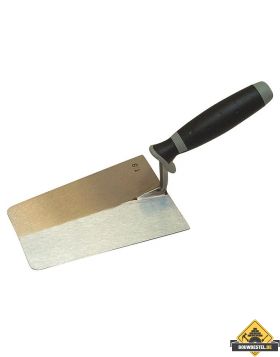 Stukadoorstroffel SUPER PROF recht met afgeronde hoeken 140 mm SUPERSOFT-greep RVS