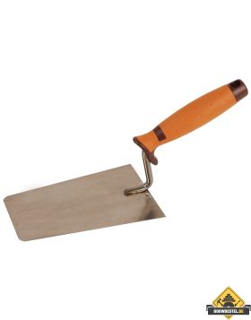 Stukadoorstroffel SUPER PROF ECO recht met afgeronde hoeken 180 mm RVS met SUPERSOFT greep