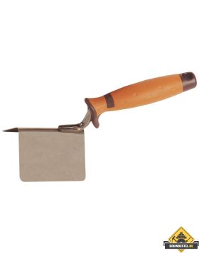 Hoekschop SUPER PROF ECO uitwendig dubbeltje rond. radius 8 mm. 80x25mm RVS zachte greep