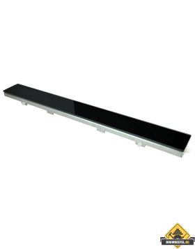 Wiesbaden glasrooster zwart 100x7 cm tbv RVS douchegoot
