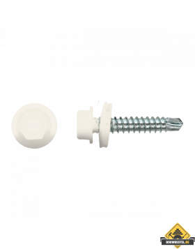Zelfborende schroef 4,8x35mm Verzinkt RAL9010 | 100 stuks