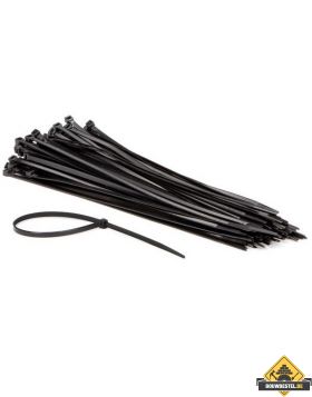 100-delige set met zwarte nylon kabelbinders - 4.8 x 300 mm