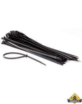 100-delige set met zwarte nylon kabelbinders - 8.8 x 500 mm