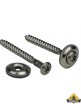 Spenglerschroeven A2 5,0x200 - Afdichtring 15mm / TX25 2-delig (50 stuks) (UITVERKOOP, OP = OP)