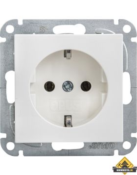 Opus 55 geaarde contactdoos met steekklemmen stuksverpakking polarwit