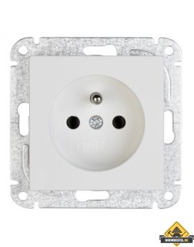 Opus 55 geaarde contactdoos Zwitserland, polarwit
