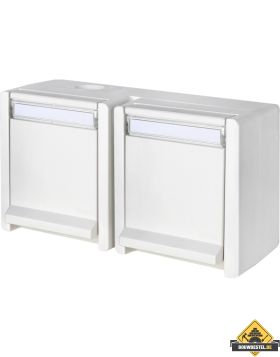 Opus Resist geaarde contactdoos 2-voudig, horizontaal met kinderbeveiliging, IP55