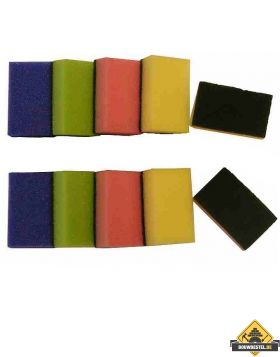 Schuurspons assorti kleuren SUPER PROF ca.90x58x30mm. 10 stuks