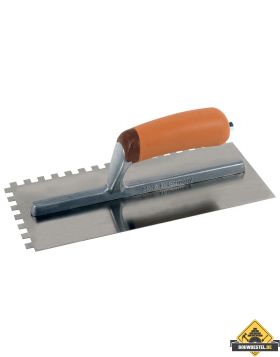 Lijmspaan Super Prof 280x120 mm RVS. 12x12 mm met SUPERSOFT-handgreep