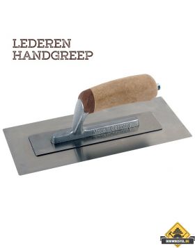 Pleisterspaan FLEX SUPER PROF PURE 280x125x0.4mm RVS met Leren handgreep