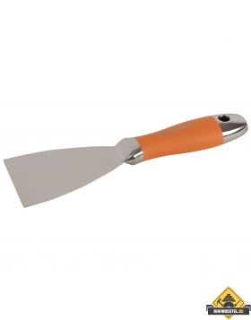 Super Prof, plamuurmes Roestvrijstaal, met soft coat greep, 100 mm