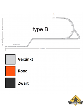 Veiligheids- & Ladderhaak Verzinkt Rood type B