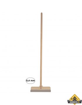 Wand-/vloerschraper met houten steel laag model - 0,4 mm