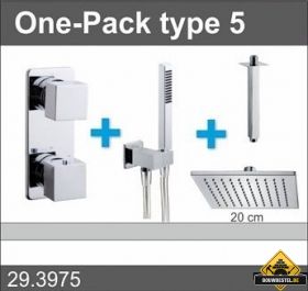 Douche One-Pack inbouwthermostaatset vierk.type 5 (20cm)