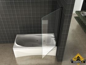 Wiesbaden Orbit draaibare badwand 800x1400 6mm NANO mat-zwart (HELAAS NIET MEER LEVERBAAR)