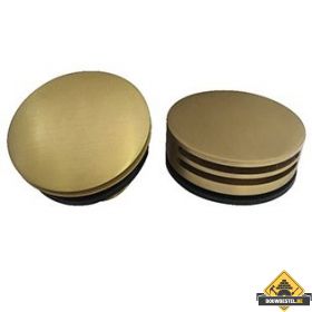 Wiesbaden Set knop/plug badoverloopcomb. +vulfunctie rond geborsteld messing (HELAAS NIET MEER LEVERBAAR)