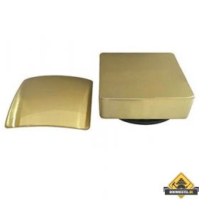 Wiesbaden Set knop/plug badoverloopcomb. +vulfunctie vierkant geborsteld messing (HELAAS NIET MEER LEVERBAAR)