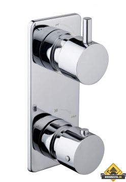 Caral inbouw 2-wegs douchethermostaat rond | Chroom