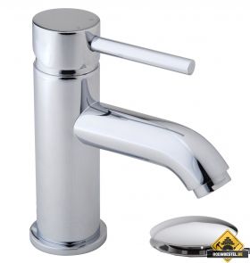 Wiesbaden Cadans KIWA wastafelmengkraan laag+kl.waste chroom (HELAAS NIET MEER LEVERBAAR)