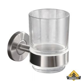 Wiesbaden Brush glas met houder RVS (HELAAS NIET MEER LEVERBAAR)