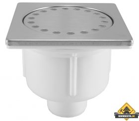 Doucheplug 10x10 onderuitlaat RVS