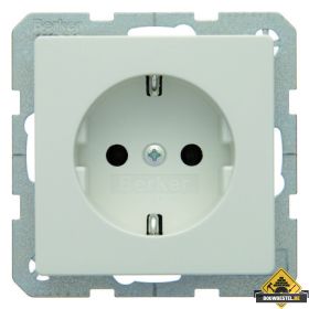 Hager Berker Wandcontactdoos randaarde Inbouw 1V Polarwit Fluweel Q1