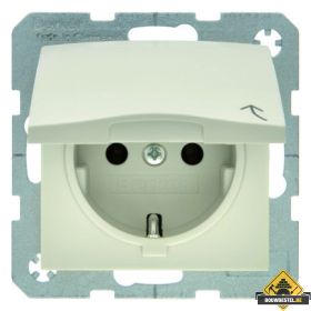 Hager Berker Wandcontactdoos randaarde Inbouw 1V Klapdeksel S1 / B? Wit Glans