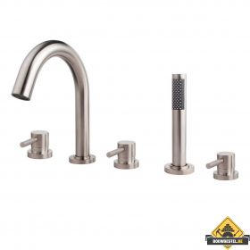 Wiesbaden Caral 5-gats badrandcombinatie | Geborsteld staal