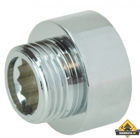 Chroom Neusstuk 1/2 binnen x 3/8 buiten