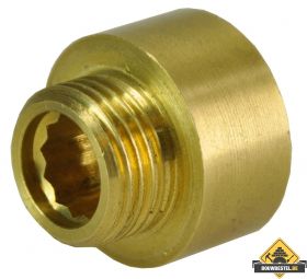 Messing Neusstuk 1/2 binnen x 3/8 buiten