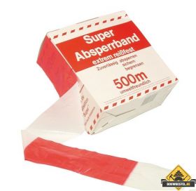 Afzetlint HDPE - Rood-Wit (80x35mm, 500m¹)