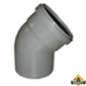 PVC Afvoerbocht 45 graden manchet/Spie grijs 110mm