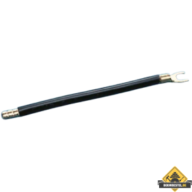 Bedradingsbrug met 11 mm adereindhuls en M 5 vorkkabelschoen zwart 6 mm2 350 mm | 50 stuks