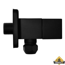 Wiesbaden Riko Square hoekstopkraan + Rozet 3/8''x10 mat-zwart