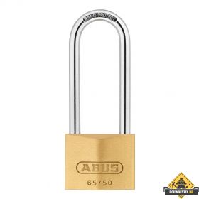 Abus 65/50HB80 messing hangslot met hoge beugel gelijksluitend - 50 mm