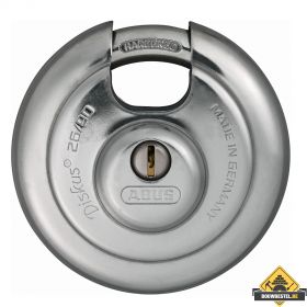 Abus 26/90 RVS discushangslot verschillend sluitend - 90 mm