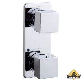 Rombo inbouw 2-wegs douchethermostaat vierkant | Chroom