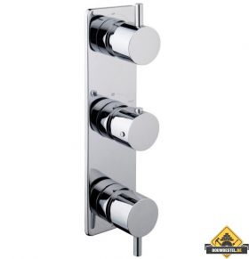 Wiesbaden Caral inbouw 3-wegs douchethermostaat rond | Chroom