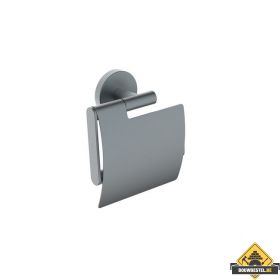 Alonzo toiletrolhouder met klep gunmetal (HELAAS NIET MEER LEVERBAAR)