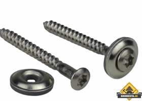 Spenglerschroeven A2 5,0x200 - Afdichtring 15mm / TX25 2-delig (50 stuks)