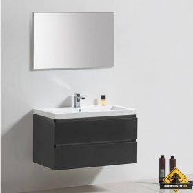 Badmeubel Trendline 100 cm hoogglans antraciet met 1 kraangat