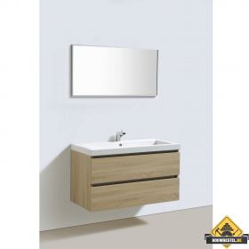 Badmeubel Trendline 100 cm light wood met 1 kraangat