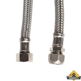 KIWA metalen Flexibele aansluitslang 1/2inch binnen x 15mm knel 60cm