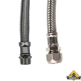 KIWA metalen Flexibele aansluitslang 1/2inch buiten x 15mm knel 30cm