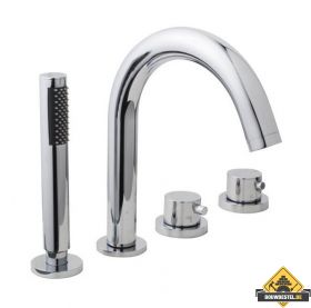 Wiesbaden Caral inbouw badrandkraan afbouwset 4-gats chroom