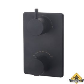 Caral afbouwdeel inbouwthermostaat 2 weg mat zwart