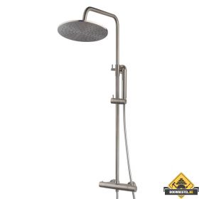 Caral thermostatische regendoucheset opbouw geborsteld staal