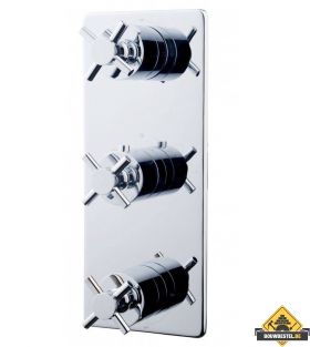 Wiesbaden Cross afbouwdeel Thermostaat 3-weg chroom